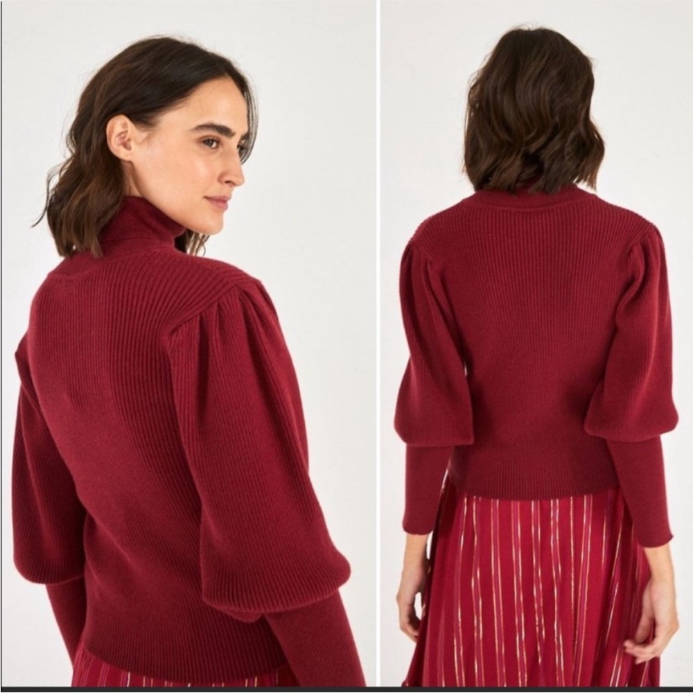 Farm Rio Burgundy Knit Sweater